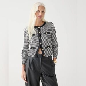 J. Crew Vintage Rib Lady Top in Stripe Old Money